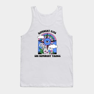 Different Eyes See Different Things / Blue Tank Top